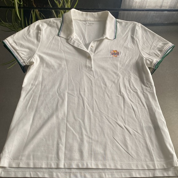 Tory Sport White Polo Shirt with Multicolor Trim - Picture 2 of 8